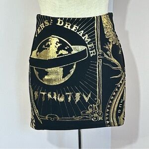 Leitmotiv Gold Graphics Mini Skirt